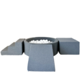 Moje Moje | Coton 3 éléments + piscine à balles - Gris 90 x 30 cm + 200 balles
