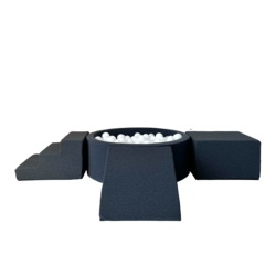 Moje | 3 Elementen + Ballenbad - Cotton Graphite 90x30 cm + 200 Ballen