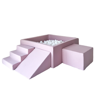 Moje | Coton 3 éléments + piscine à balles - Rose 106 x 106 x 40 cm + 400 balles
