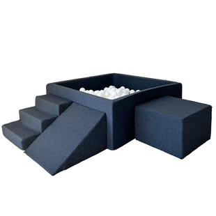 Moje | Cotton 3 Elements + Ball Pool  - Graphite 106x106x40 cm + 400 Balls