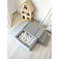 Moje Moje | 4 Elementen + Ballenbad - Cotton Light Grey 65x35x30 cm + 100 Ballen