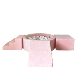 Moje | Soft Velvet 3 Elements + Ball Pool - Light Pink 90x30 cm + 200 Balls