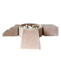 Moje Moje | Velours doux 3 éléments + piscine à balles - Beige foncé 90 x 30 cm + 200 balles