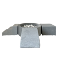 Moje Moje | 3 Elementen + Ballenbad - Soft Velvet Grey 90x30 cm + 200 Ballen
