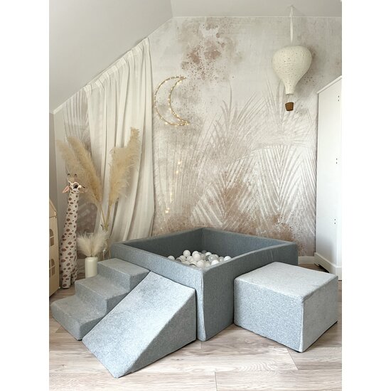 Moje Moje |  3 Elementen + Ballenbad - Soft Velvet Grey 106x106x40 cm + 400 Ballen
