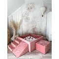 Moje Moje | Velours doux 3 éléments + piscine à balles - rose framboise 106 x 106 x 40 cm + 400 balles