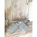 Moje Moje | Weicher Samt 4 Elemente + Bällebad - Grau 65 x 35 x 30 cm + 100 Bälle
