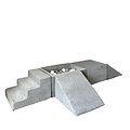 Moje Moje | Weicher Samt 4 Elemente + Bällebad - Grau 65 x 35 x 30 cm + 100 Bälle