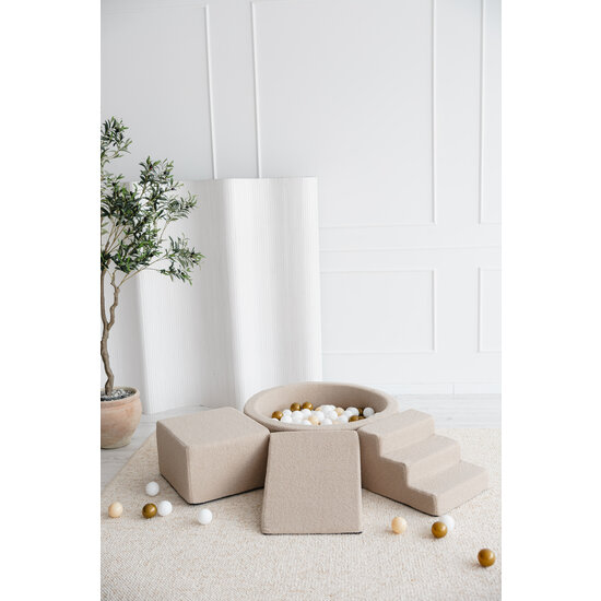 Moje Moje |  3 Elements + Ball Pool - Bouclé Beige 90x30 cm + 200 Balls