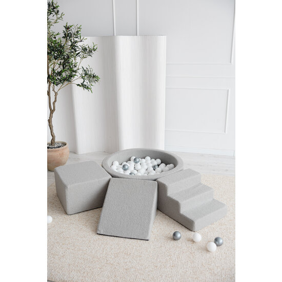 Moje Moje | Bouclé 3 Elements + Ball Pool  - Bouclé Grey 90x30 cm + 200 Balls