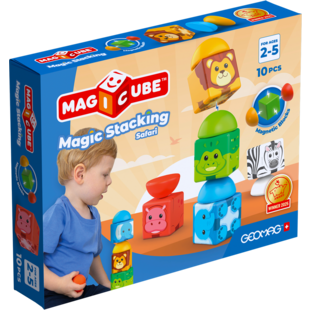 Geomag | Magicube Bausteine Safari zum Stapeln, 10 Stück