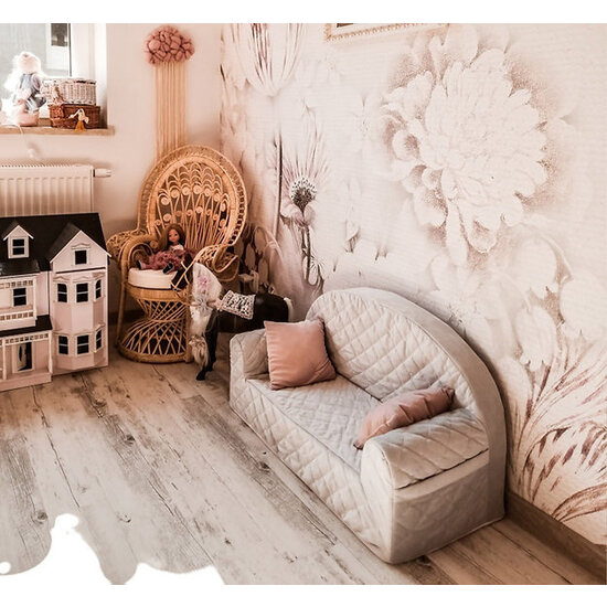 Baby Steps Baby Steps | Children's sofa Velvet Ecru