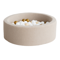 Moje | Piscine à balles Bouclé - Beige 90x30 cm + Balles