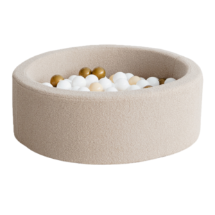 Moje | Bällebad Bouclé - Beige 90x30 cm + Bälle