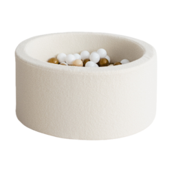 Moje | Bällebad Bouclé - Creme 90x40 cm + Bälle