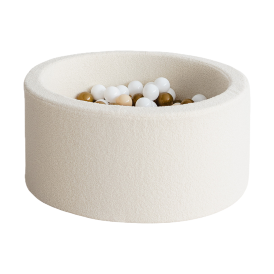 Moje Moje | Piscine à balles Bouclé - Créme 90x40 cm + Balles
