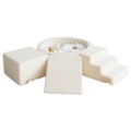 Moje Moje | 3 Elemente + Bällebad - Bouclé Creme 90 x 30 cm + 200 Bälle
