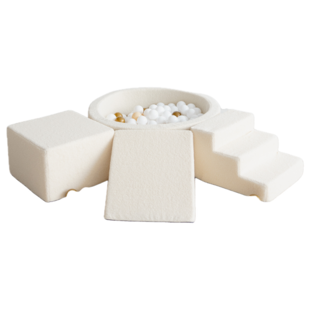 Moje |  3 Elementen + Ballenbad - Bouclé Creme 90x30 cm + 200 Ballen