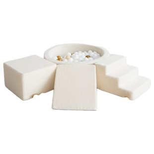 Moje | 3 éléments + piscine à balles - Bouclé Crème 90 x 30 cm + 200 balles