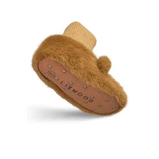 Liewood Liewood | Beth Beer Pluche Pantoffels - Golden Caramel
