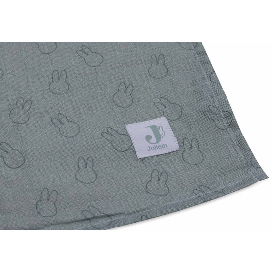 Jollein Jollein | Hydrophilic Cloth Large 115x115cm Miffy Silhouettes - Sea Green - 2 Pieces