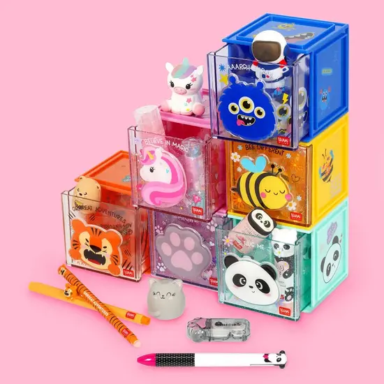 Legami Legami | Stackable Desk Storage Box - Cutie Cube - Tiger