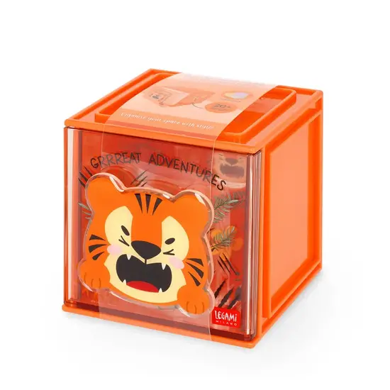 Legami Legami | Stackable Desk Storage Box - Cutie Cube - Tiger