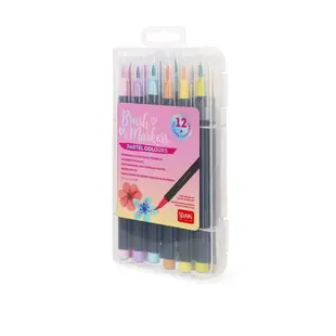 Legami | Set de 12 marqueurs pinceau - Pastel