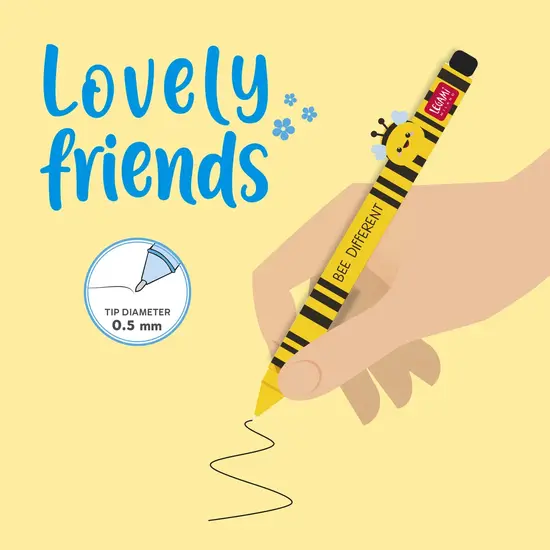 Legami Legami | Gel Pen with "Bee Different" Bee Animal Decoration - Lovely Friends