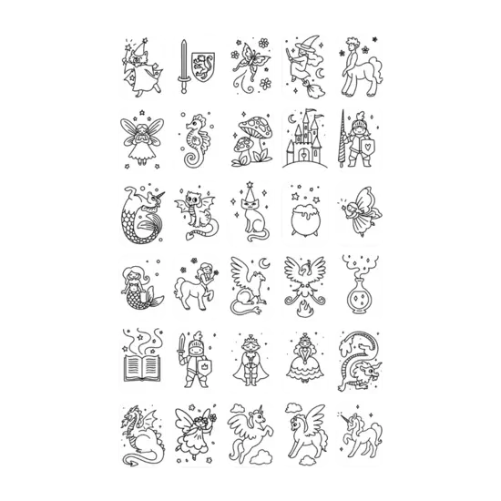 Kidywolf Kidywolf | Nachfüllpackung Kidydraw – Mini-Extra-Karten mit den Themen „Es war einmal“ und „Tiere“