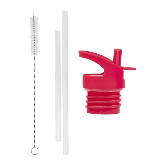 A Little Lovely Company A Little Lovely Company | Lid, Straw & Brush Set Cherries