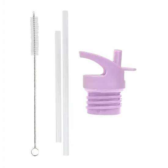 A Little Lovely Company A Little Lovely Company | Lid, Straw & Brush Set: Flower garden