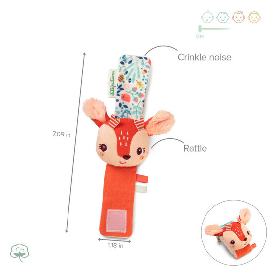 Lilliputiens Lilliputiens |  Stella Le petit cerf Bracelet hochet