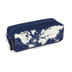 Caramel & Cie |  Double pochette pour stylo Mappemonde