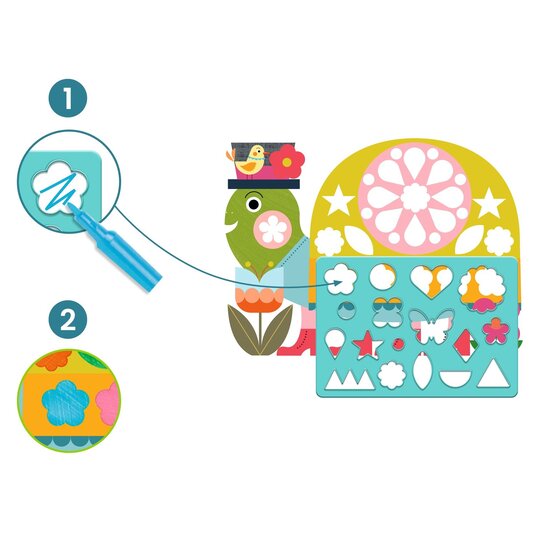 Djeco Djeco | Drawing With A Drawing Template - Fun Colouring Within the Lines