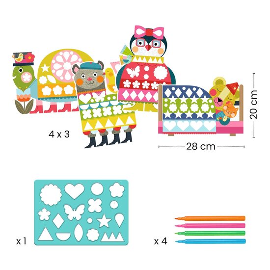 Djeco Djeco | Drawing With A Drawing Template - Fun Colouring Within the Lines