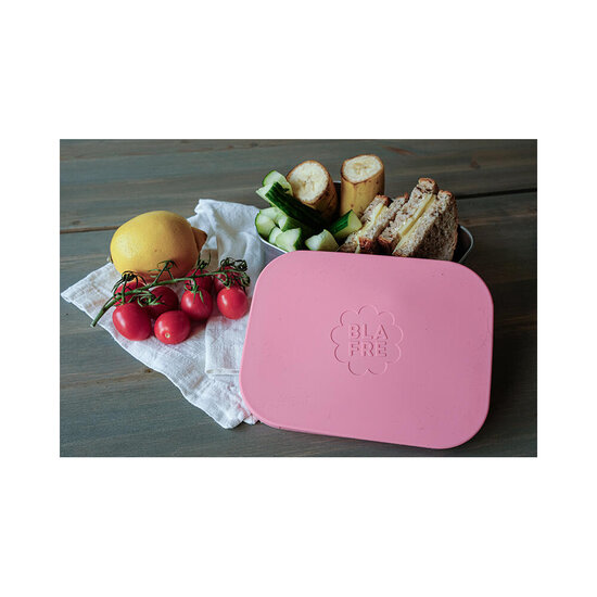 Blafre Blafre | Roestvrijstalen Lunchbox Met 3 Compartimenten En Siliconen Deksel Roze
