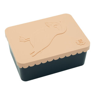 Blafre | Lunchbox Met 1 Compartiment Papegaaiduiker Perzik + Marineblauw