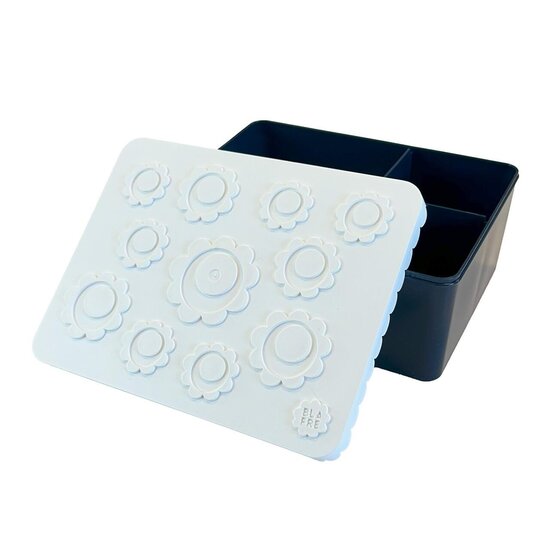 Blafre Lunch box bear flowers white-navy - Blafre