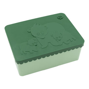 Blafre | Lunchbox Met 3 Compartimenten Beer Donkergroen + Lichtgroen