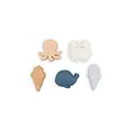 Bamboom Bamboom | Strandspeelgoed Vormenset Blauw Siliconen 5-pack