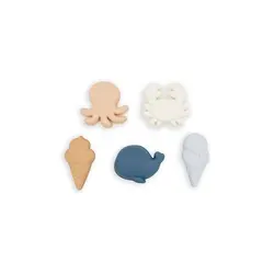Bamboom | Strandspeelgoed Vormenset Blauw Siliconen 5-pack