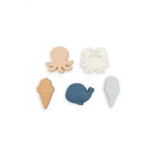 Bamboom | Beach Toys Shape Set Blue Silicone 5-pack