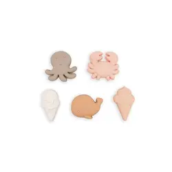 Bamboom | Beach Toys Shape Set Pink Silicone 5-pack