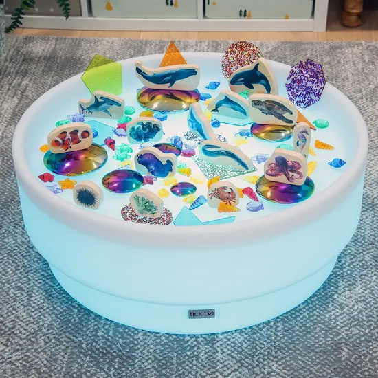Tickit Tickit | Low Round Sensory Discovery Table With Mood Lighting