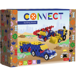 Connect | Bouwstenen L Bouwvoertuigen / SUV Met Trailer 236 Stuks