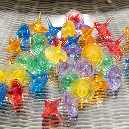 Tickit Tickit | Translucent Colourful Spinning Tops 36 Pieces