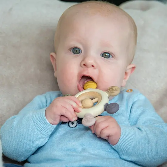 Tickit Tickit | Silisoft Rattle Teething Toy Earth Colours