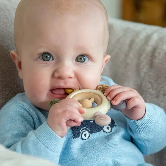 Tickit Tickit | Silisoft Rattle Teething Toy Earth Colours