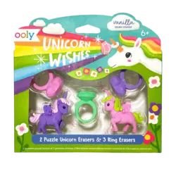 Ooly | Unicorn Wishes Duftendes Puzzle-Radiergummi-Set, 5er-Pack